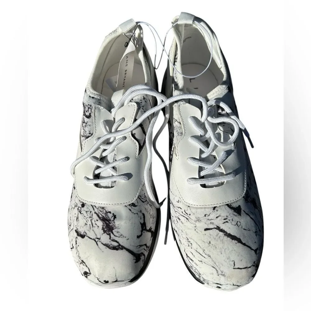 LIVI Dream Cloud Jogger Black & White Ink Blot Sneakers Lane Bryant NWT 11W